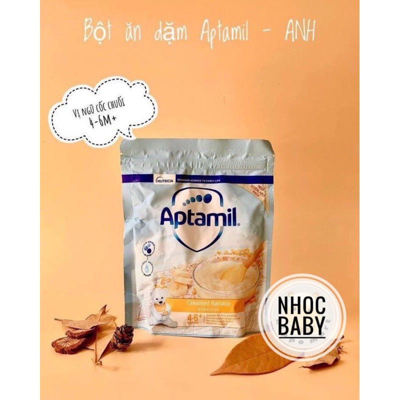 Bột ăn dặm Aptamil cho bé 4/6m+ túi zip 125g (air Anh Quốc)