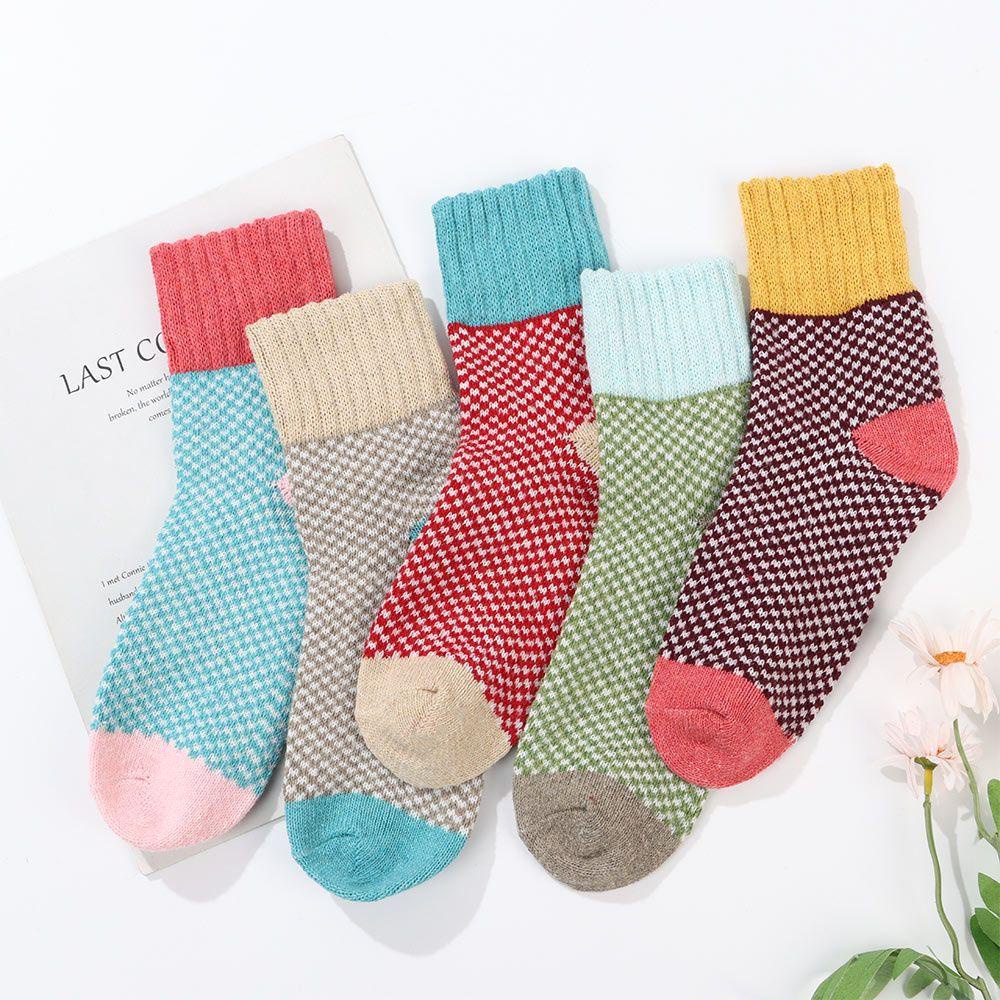 Bộ 5 Đôi Vớ Dày Mềm Mại Giữ Ấm Thoáng Khí