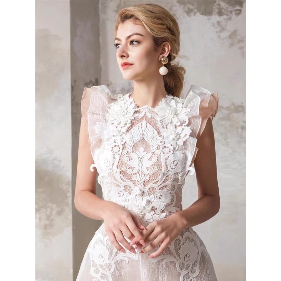 ZY·HT 🌷 Đầm Trắng Gợi Cảm Thời Trang Hàn Quốc Cho Nữ váy dạ hội Y9960