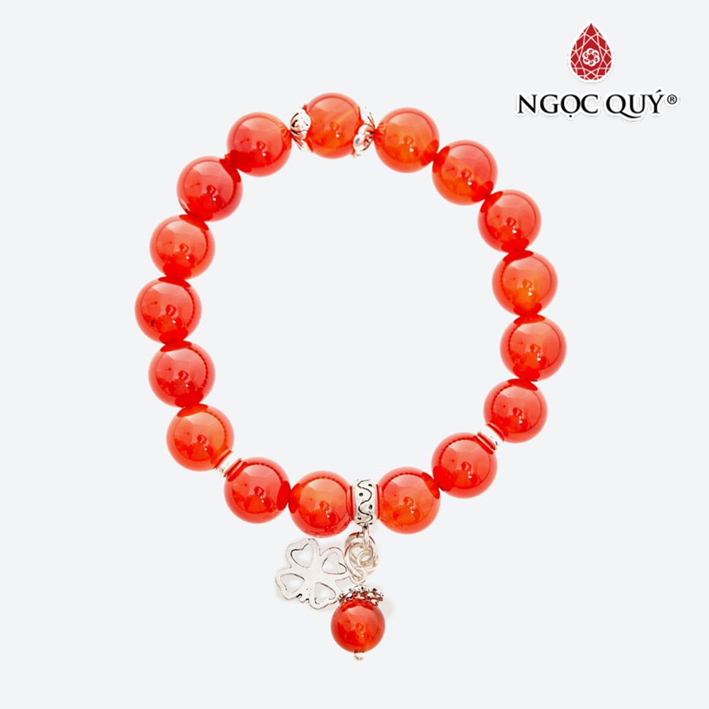 Vòng Tay Mã Não Đỏ Phối Charm Bạc - Ngọc Quý