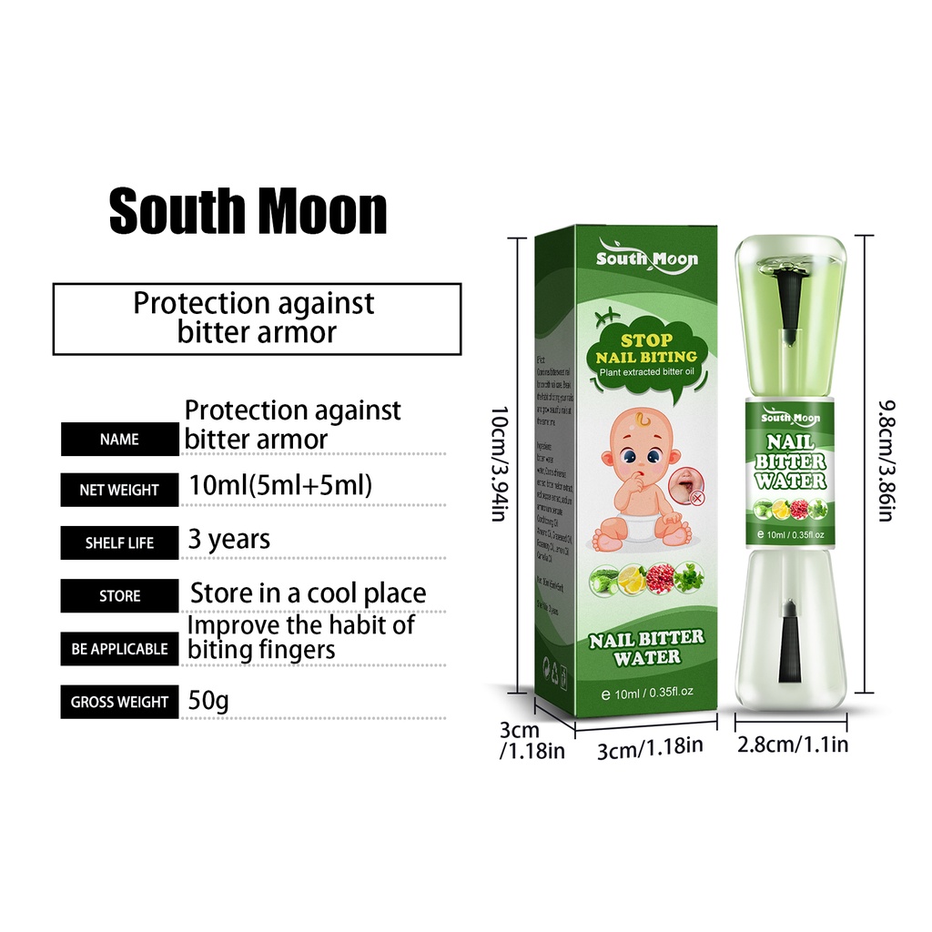 South Moon Hand Armor Water 10Ml Trẻ Em Kiêng Ăn Móng Tay Để Bảo Vệ Bàn Tay Em Bé [Bảo Mẫu]