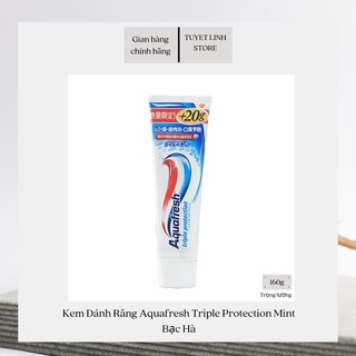 Kem Đánh Răng Làm Trắng Răng, Hơi Thở Thơm Mát, An Toàn Tuyệt Đối Không Chứa Hóa Chất Aquafresh Triple Protection 160g