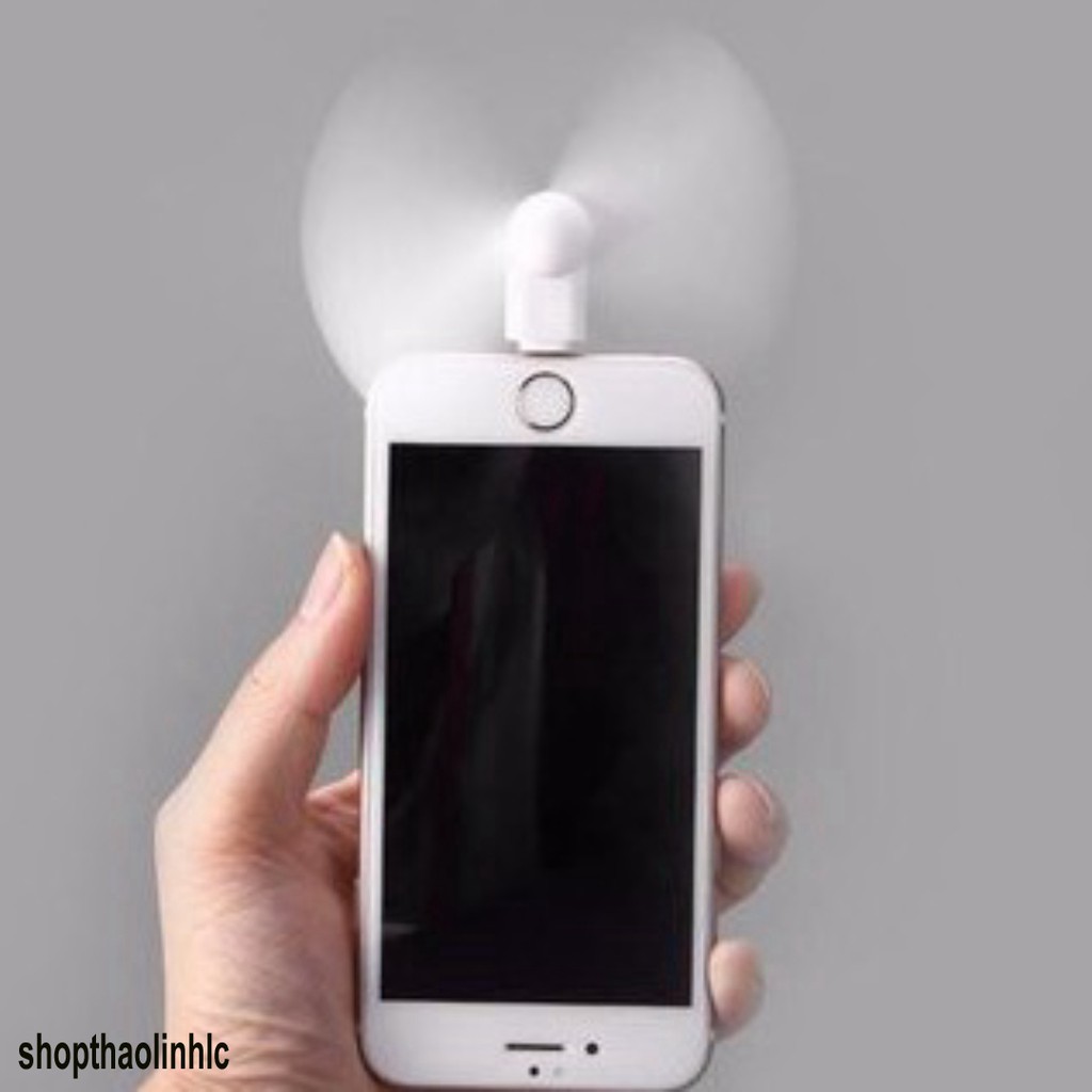 Quạt nhỏ 2 cánh gắn điện thoại iphone-Quạt mini làm mát dùng cho điện thoại iphone và android