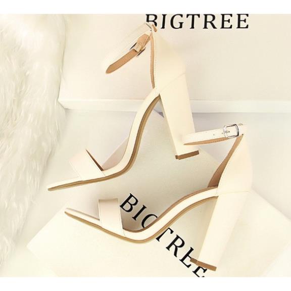 HoT Giày cao gót Bigtree sandal quai mảnh đế vuông cao 10cm- ẢNH THẬT