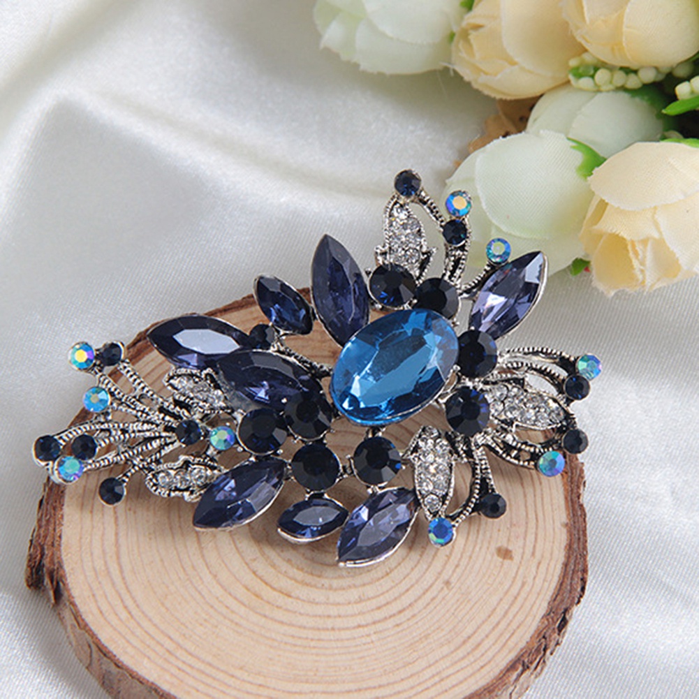 Ghim trâm kiểu hoa đính đá phong cách sang trọng thời trang