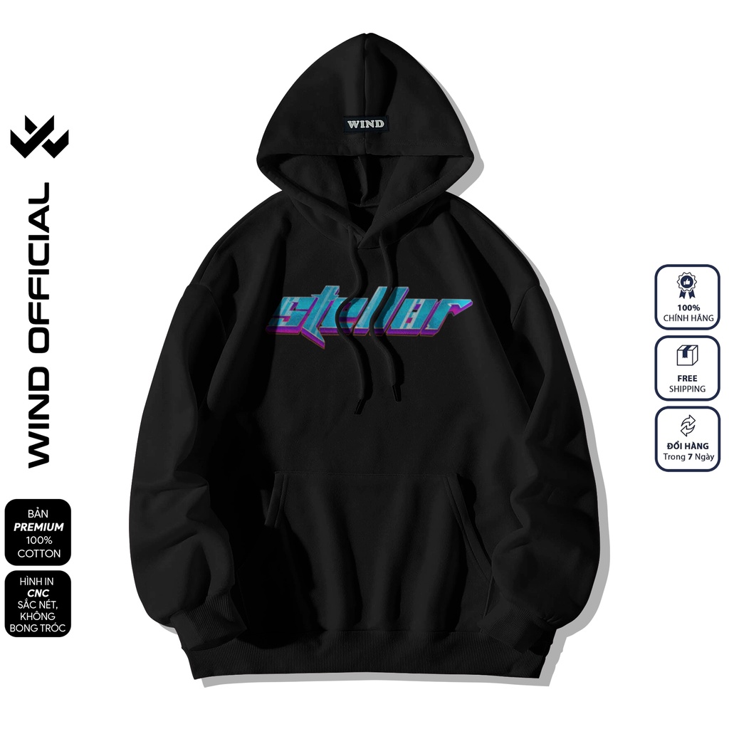 Áo hoodie unisex form rộng WIND STELLAR bản Premium nỉ ngoại nam nữ oversize ulzzang