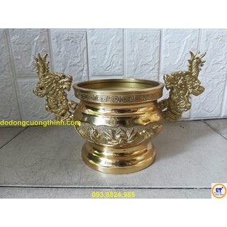 Lư nhang quai rồng nổi đk 14,5cm Đại Phát