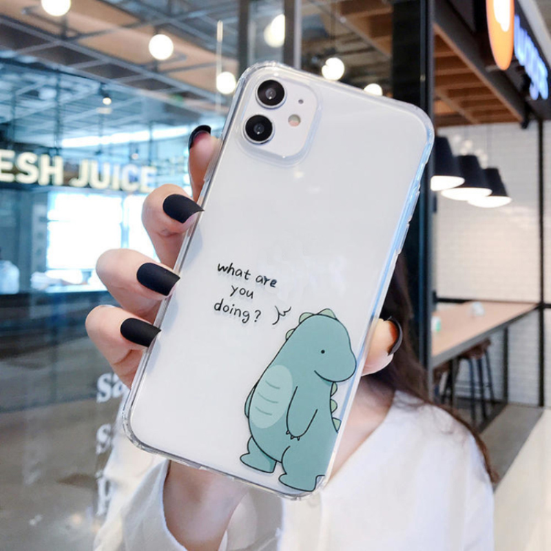 Ốp Lưng Nhựa Dẻo In Hình Khủng Long Đáng Yêu Cho Iphone 12 Pro Max / Queen2018 / 11 / 6.1 Inch