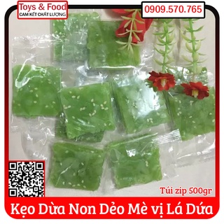 Kẹo dừa non dẻo mè vị lá dứa