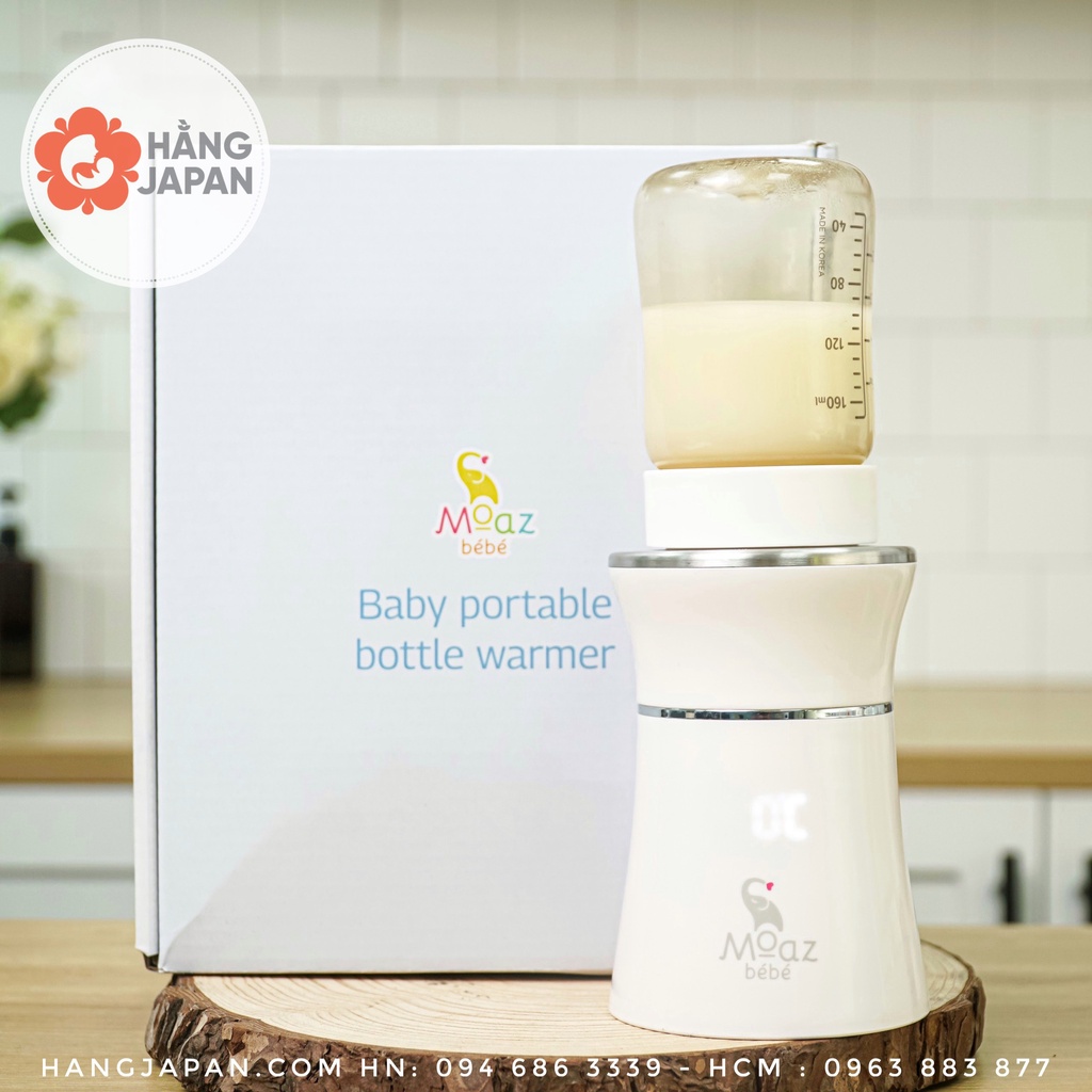 Máy hâm sữa cầm tay Moazbebe MB041 tặng 4 cổ nối Hegen, Moyuum, Avent, Pigeon - BH 12 THÁNG CHÍNH HÃNG