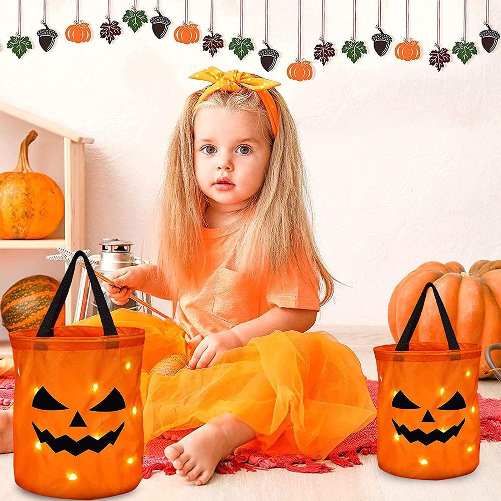 LAKAMIER Túi Đựng Kẹo Halloween Có Đèn LED Độc Đáo