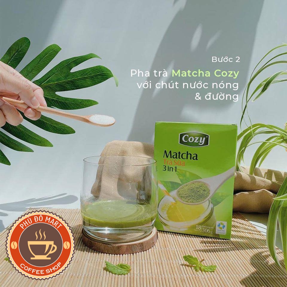 Trà COZY Matcha 3in1 hộp 18 gói