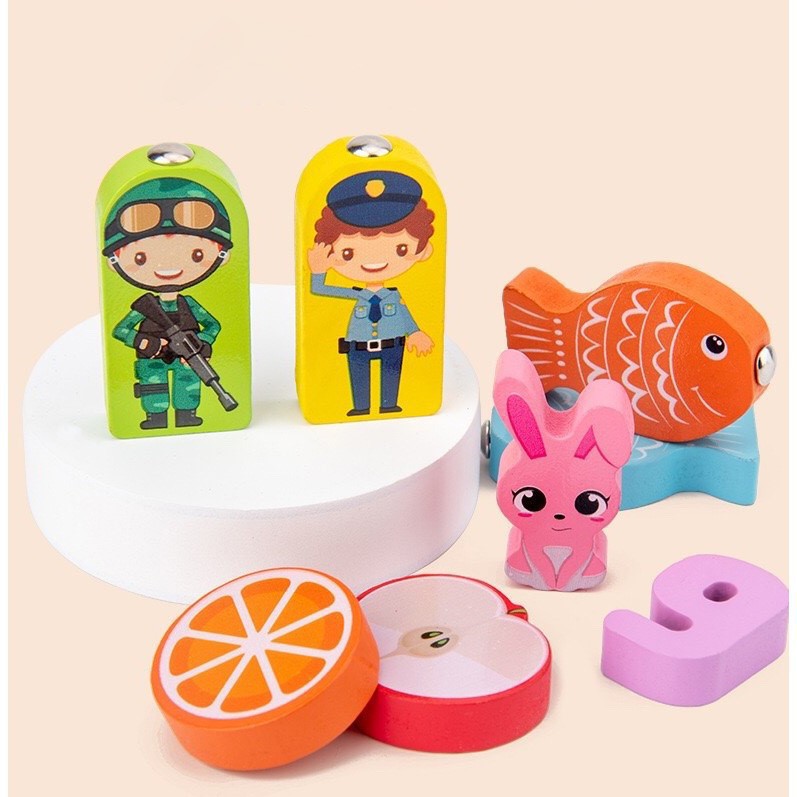 Đồ chơi trẻ em bộ đồ chơi thông minh ghép số ghép hình câu cá Montessori bằng gỗ cao cấp - Moon Shop