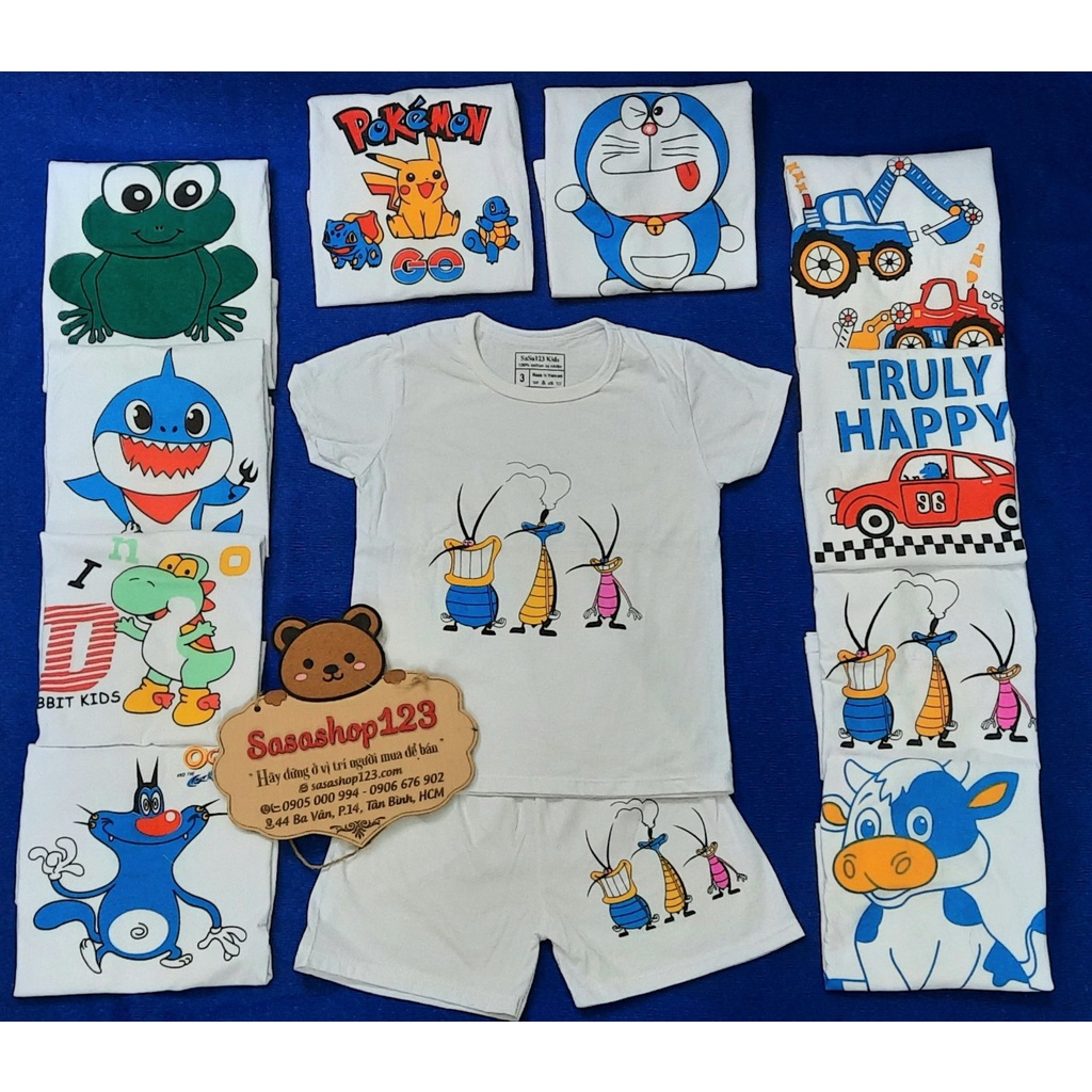 COTTON TRẮNG 100% Loại 1 Đồ Bộ Cotton Trắng Viền Trắng NGẮN TAY Mùa Hè Bé Trai Bé Gái Từ 4kg Đến 85kg