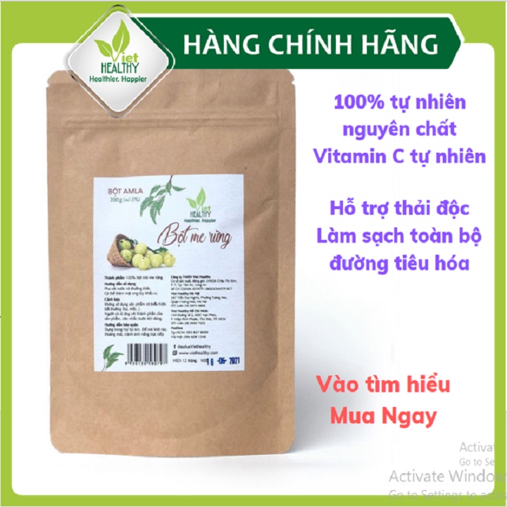 Bột amlaViet Healthy 200g, gồm Vitamin C tự nhiên, chất lượng cao