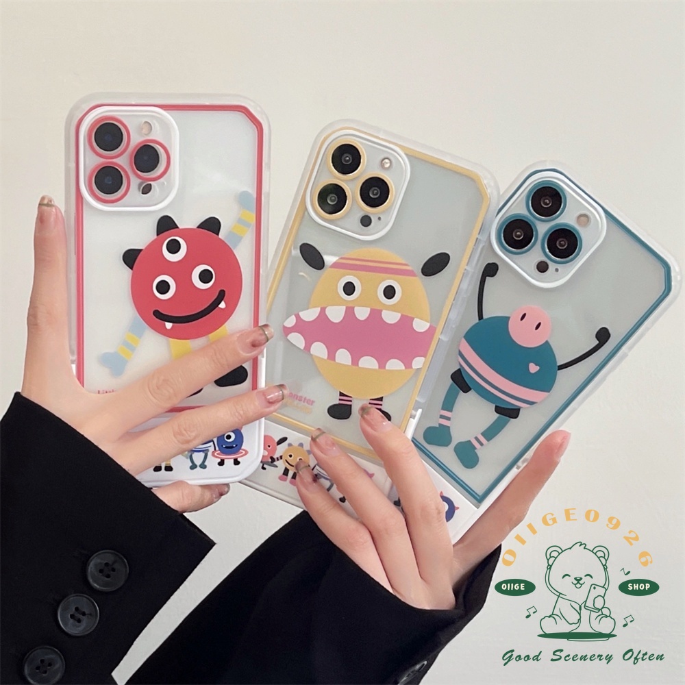 Ốp Điện Thoại TPU Có Giá Đỡ Ẩn In Hình Quái Vật Nhỏ Cho Iphone 13 12 11 Pro Max Xs Max Xr X 8 7Plus