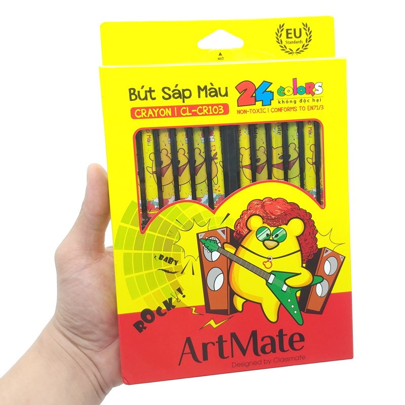 Bút Sáp Màu 24 Bút ArtMate Phiên Bản Nhạc Vui Nhộn