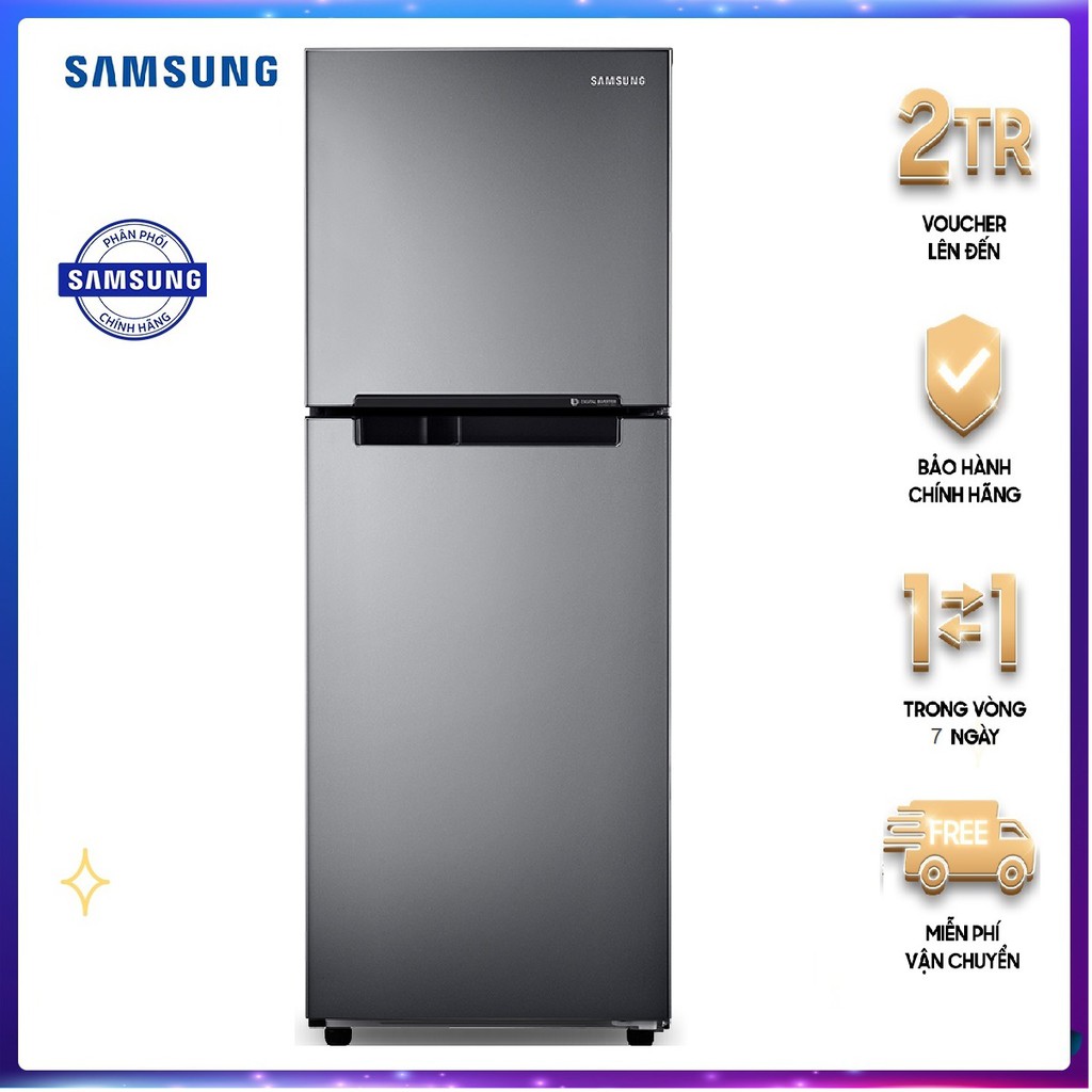 Tủ lạnh Samsung Inverter 208 lít RT19M300BGS/SV -Bộ lọc than hoạt tính Deodorizer, Làm lạnh đa chiều, Bảo hành 24 tháng