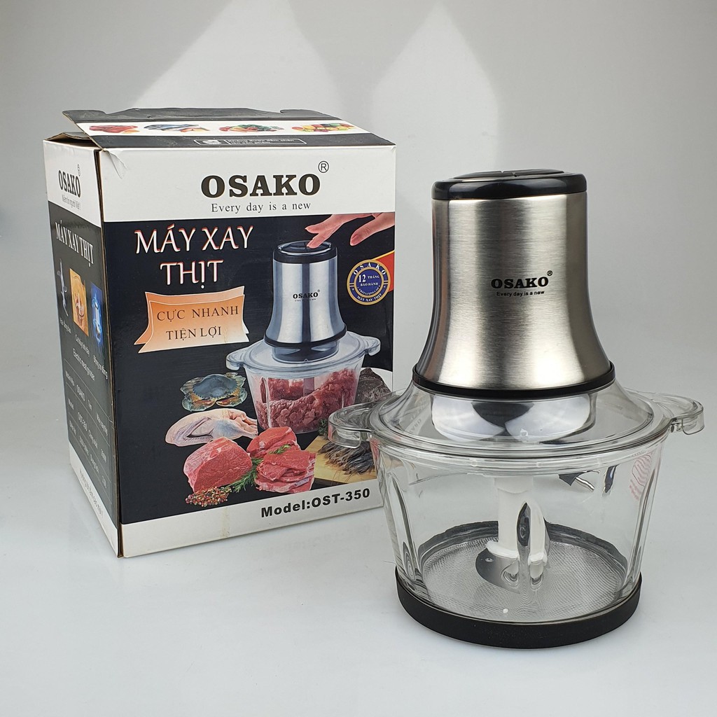 [Bảo Hành 14 Tháng] Máy Xay Thịt Osako cối thủy tinh 2L - 350W và cối inox 6L-1000W(chọn phân loại)