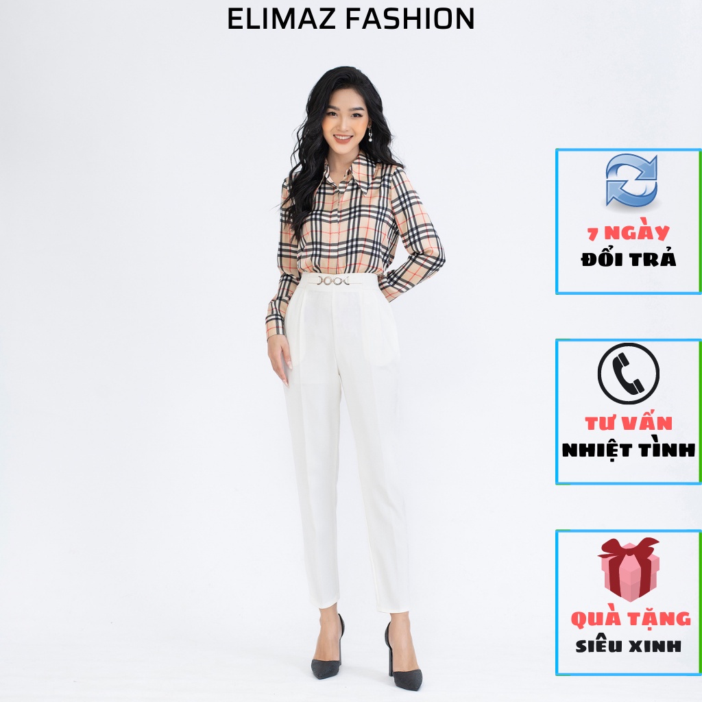 Quần tây âu nữ công sở Elimaz baggy mix cạp trước EQ21.041 - Hàng mới về