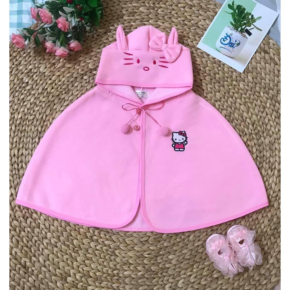 Áo choàng hình Kitty hồng cực kỳ dễ thương cho các bé từ 0-3 tuổi