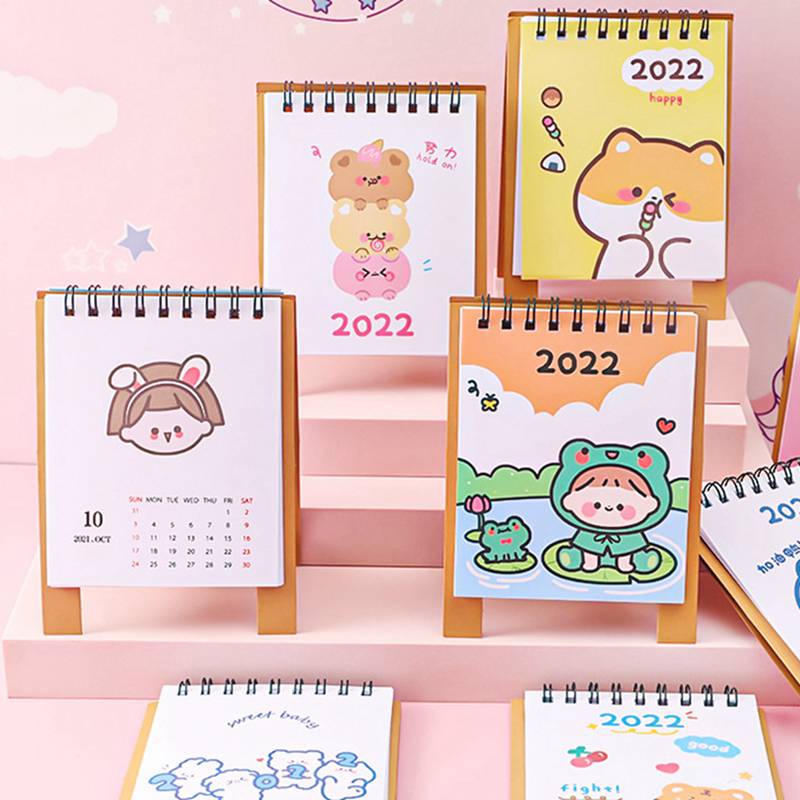Lịch để bàn thiết kế nhỏ gọn họa tiết dễ thương
