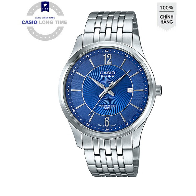 Đồng Hồ Nam Casio BEM-151D-2AVDF Dây Kim Loại - Nền Mặt Màu Xanh - Chống Nước , bảo hành 12 tháng