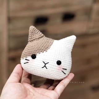 [Handmade Crochet] Móc khóa đầu mèo bằng len