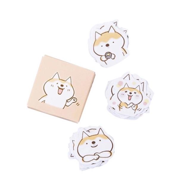 Set 50 sticker cún Shiba siêu dễ thương