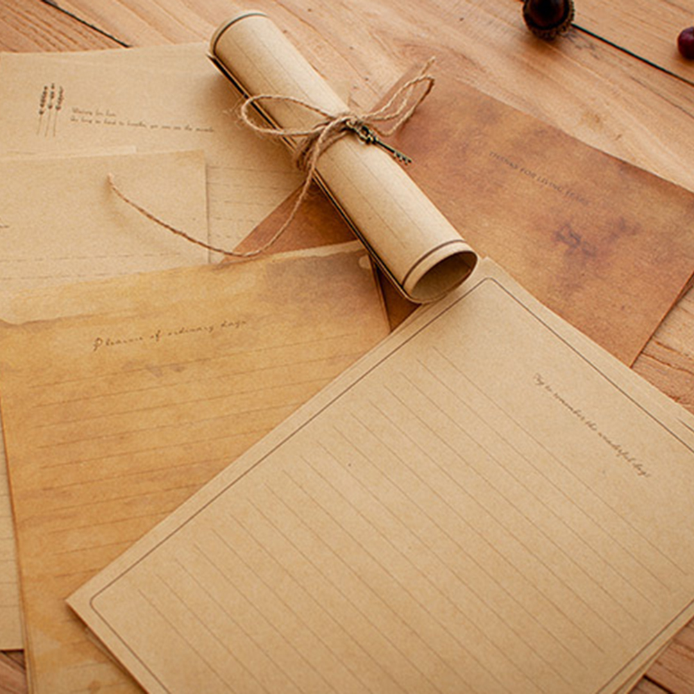 Bộ 12 Phụ Kiện Giấy Bao Thư Phong Cách Cổ Điển