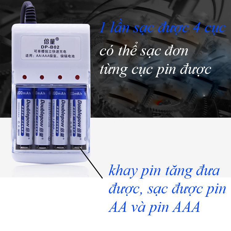 Bộ sạc pin 2AA / 3AAA – Tặng 4 cục pin sạc