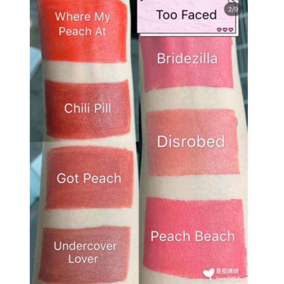 Son Too Faced Peach Kiss Moisture Matte Long Wear Lipstick Bridezilla Hồng Đào