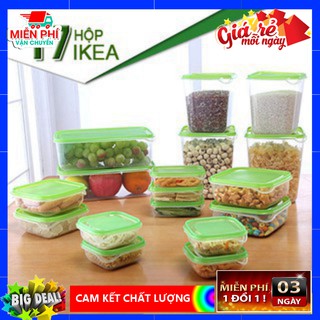 [GIẢM GIÁ] hộp nhựa đựng thực phẩm 17 món để tủ lạnh có nắp, hộp thức ăn nhanh giữ nhiệt cho bé, người lớn mang đi