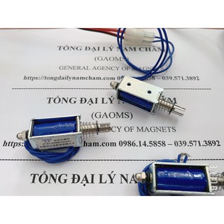 Nam châm kéo thả, chốt nam châm thụt thò 24V, loại nam châm hành trình chạy bằng điện