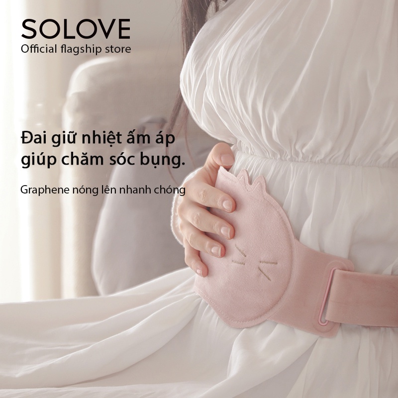 Đai Chườm Nóng Giảm Đau Bụng Kinh 3 Chế Độ SOLOVE R9 Sưởi Ấm Bằng Pin Nhỏ Gọn Tiện Lợi