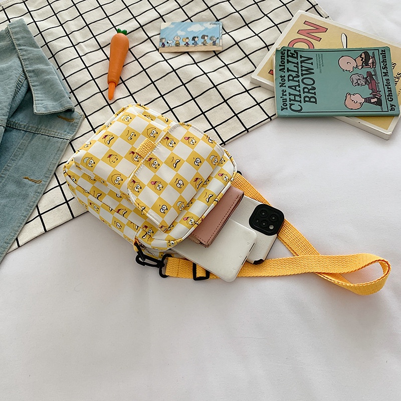 Túi Đeo Chéo Đựng Điện Thoại Dáng Vuông Nhỏ Chất Liệu Nylon Cao Cấp