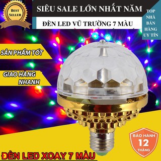 Đèn LED Xoay 7 Màu Nhiều Hiệu Ứng Tia Chớp Nhấp Nháy Theo Tiếng Nhạc, Đổi Màu, An Toàn Khi Sử Dụng