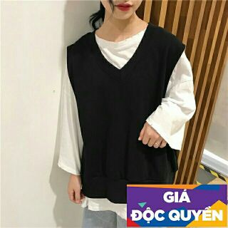 Áo gile đen phối áo cực yêu dáng đẹp