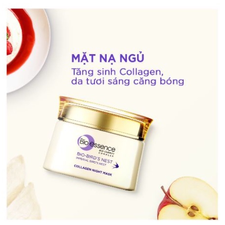 Mặt Nạ Ngủ Tươi Sáng Căng Mọng Bio Essence Bio-Bird's Nest Night Mask tinh chất tổ yến & Collagen 50g