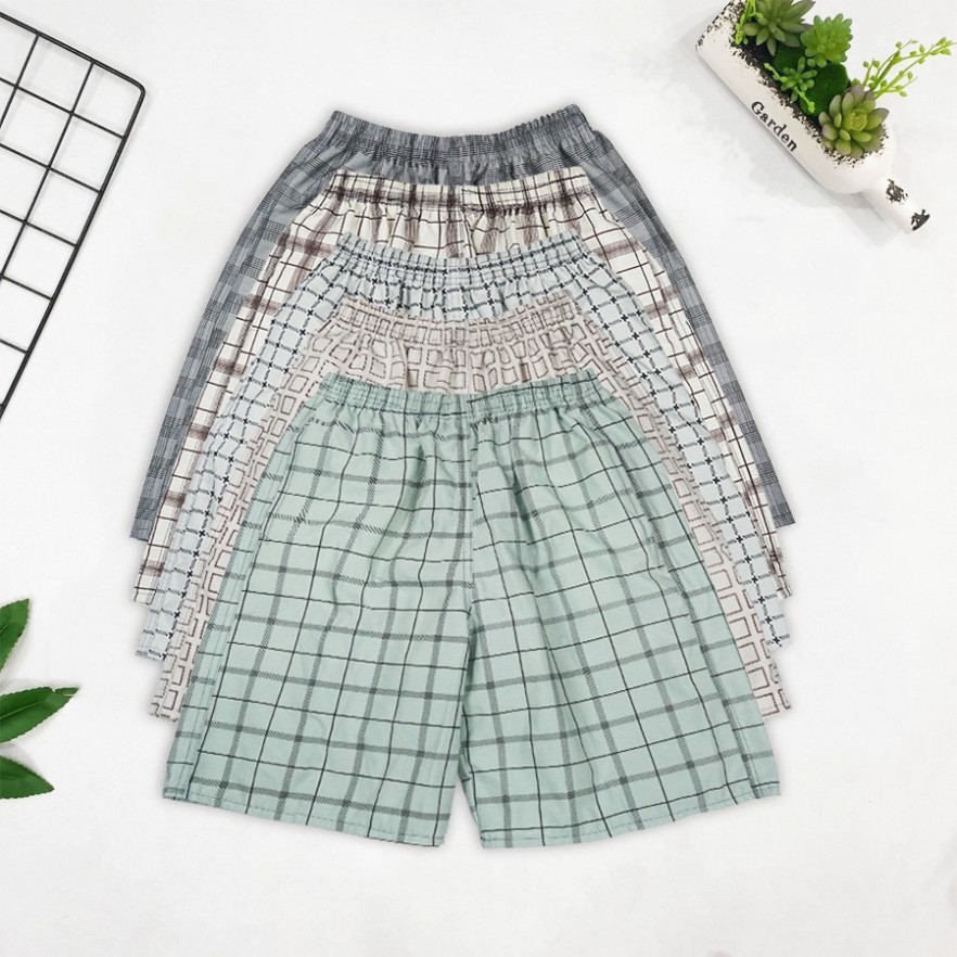 Quần đùi, quần thô, kẻ sọc caro, cotton thô 100% đẹp, short caro ( ảnh video chụp thật) | BigBuy360 - bigbuy360.vn