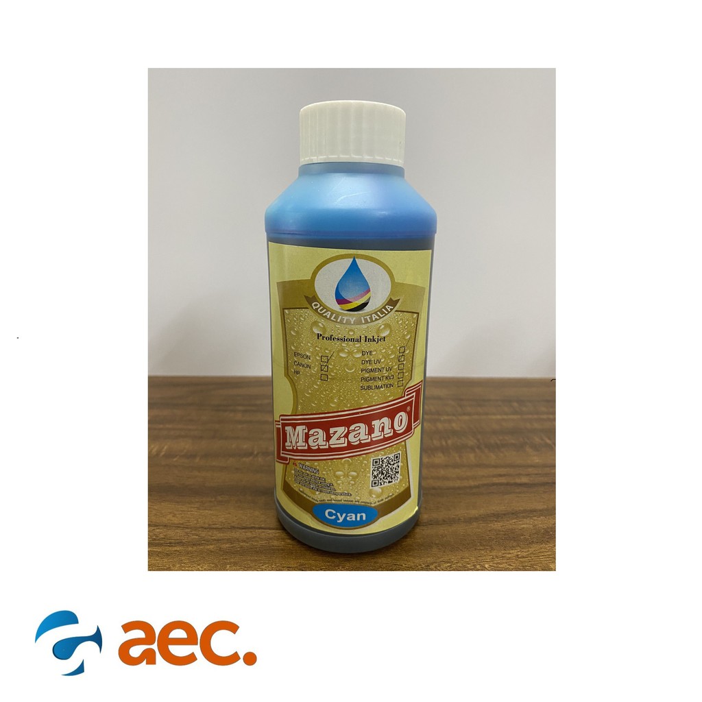 Bộ 4 chai mực Dye UV chống bay màu Mazano chai 1 lít gồm 4 màu  dùng cho các máy in Canon