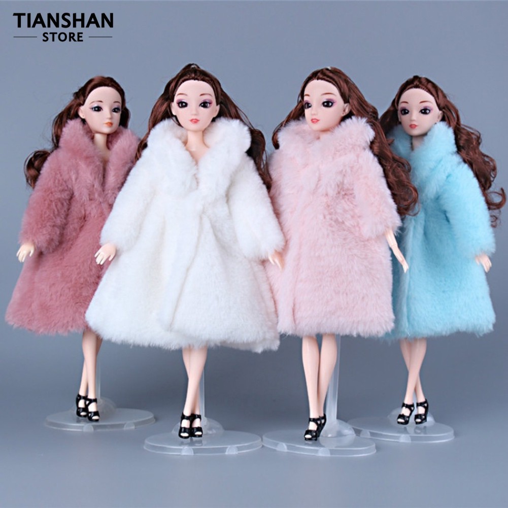 Áo khoác lông thu nhỏ cho búp bê 30cm dễ thương