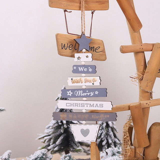 New Year DIY Wood Christmas Tree Ornament /Christmas Hanging Pendants Gifts /Home Christmas Party Decor