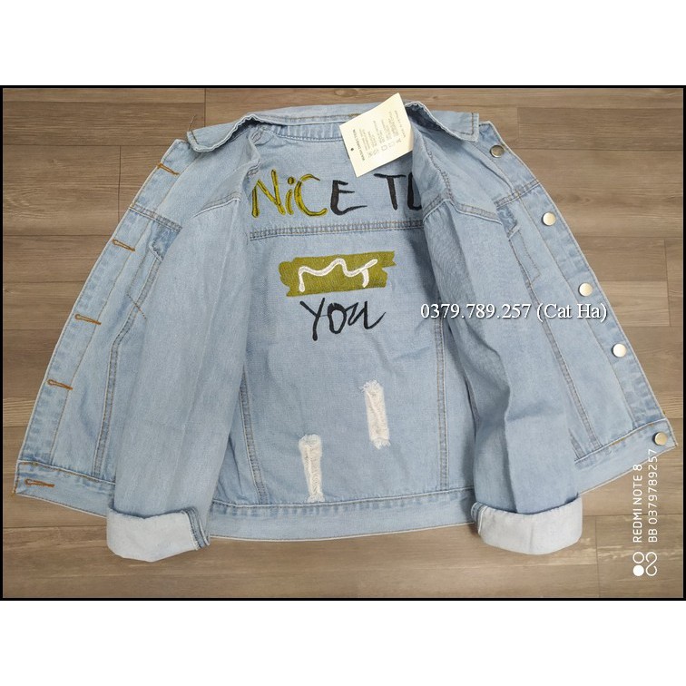 Áo khoác jean nữ BB cao cấp form dưới 58Kg Nice To You BB79
