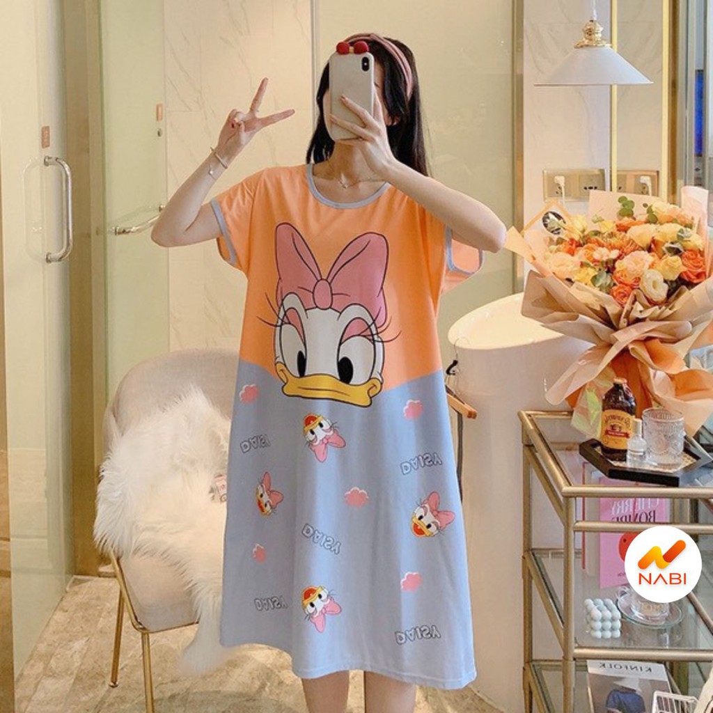 Váy Ngủ 🌹FREESHIP🌹 Váy Nữ Đẹp Dáng Suông Chất Cotton Mát, Mịn Họa Tiết Dễ Thương Siêu Rẻ Hàng Loại 1 Siêu Hót AN13