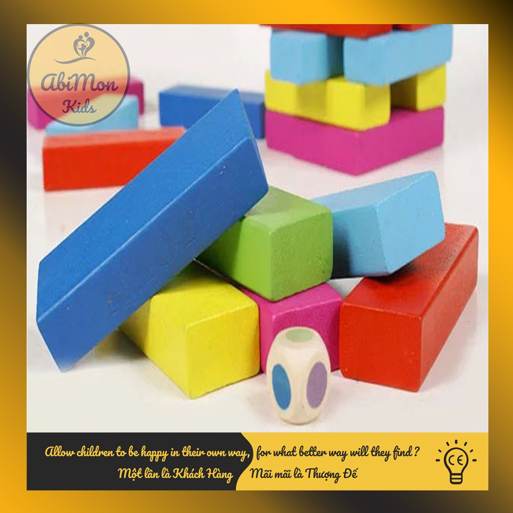 Bộ Đồ Chơi Rút Gỗ (48 thanh - size to) ☘️ Montessori cao cấp ✨ (Đồ chơi Gỗ - Đồ chơi Giáo Dục - An toàn - Thông minh)