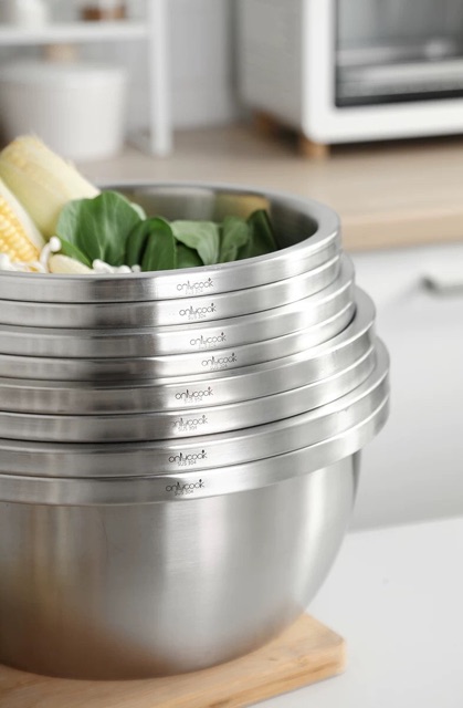 BỘ THAU+RỔ INOX 304 - Onlycook nhiều kích thước