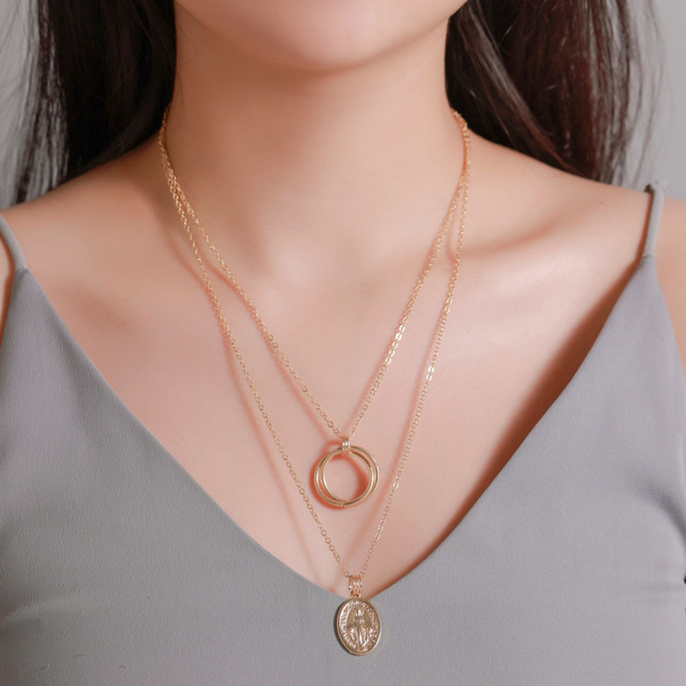 vòng cổ Hợp Kim Mặt Tròn Khắc Hình Thần Tượng