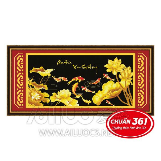 Tranh thêu 3d cá 53350
