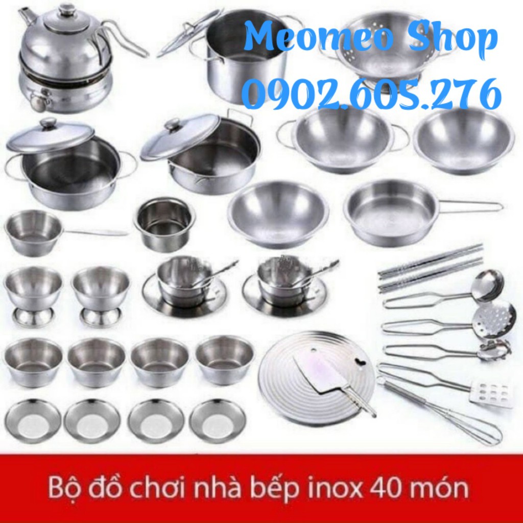 BỘ ĐỒ CHƠI NẤU ĂN INOX KITCHEN ENPEI 32/40 MÓN